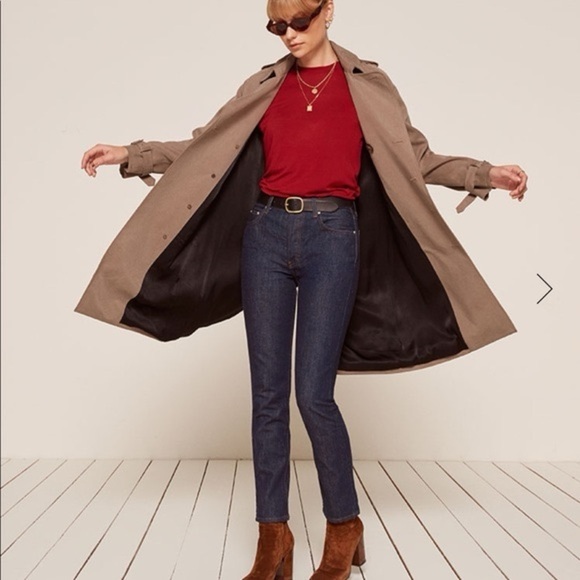 NEW REFORMATION WINONA MID Rise SLIM JEAN VOLTA Dark Wash {$128 MSRP) Sz 25 - Picture 1 of 6
